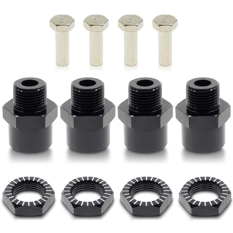 AUTOKAY 4PCS 12mm to 17mm Aluminum Wheel Hex Hub Adapter Conversion Extension for RC Car - Image 1